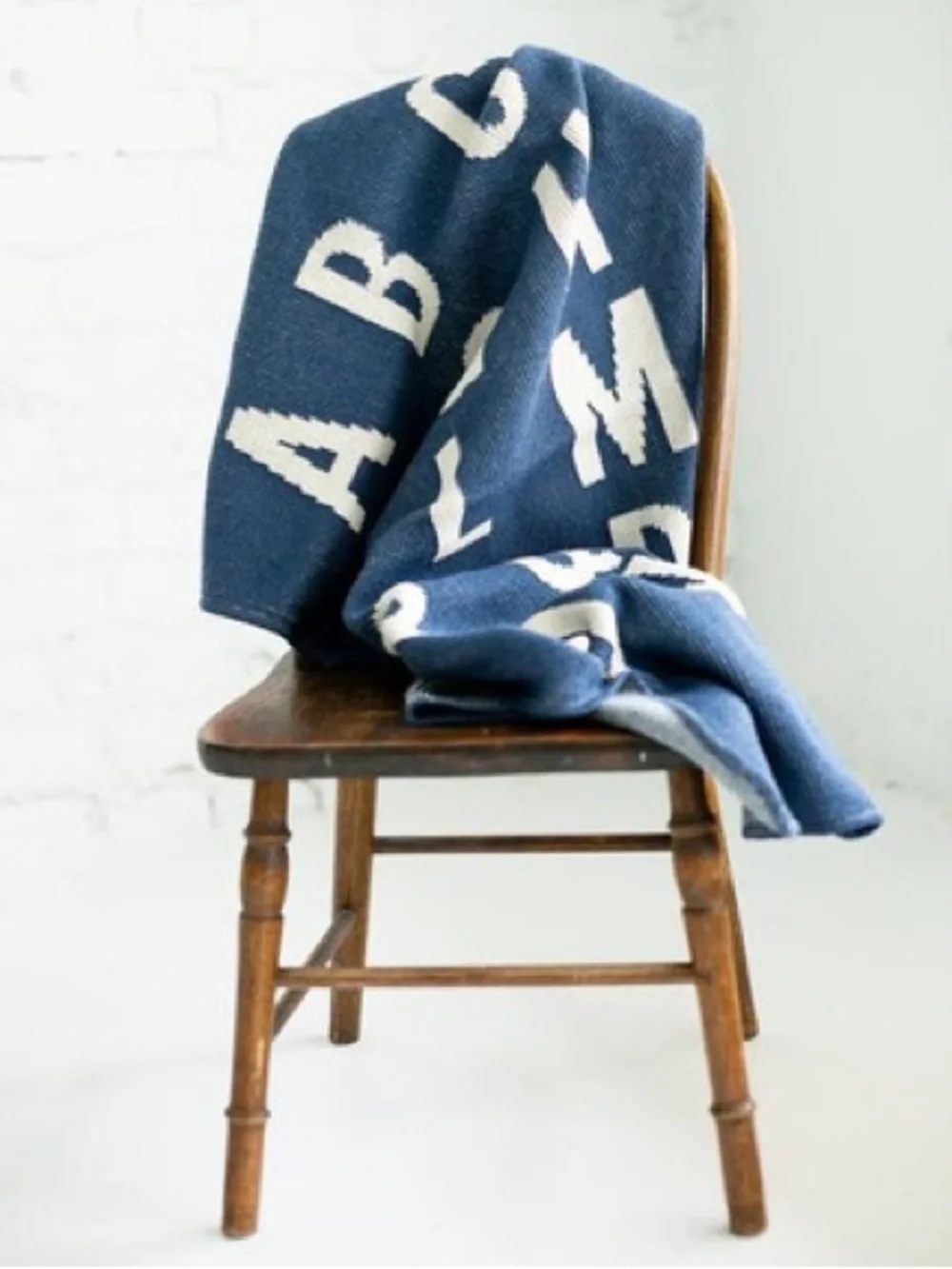 Modern Burlap® Made in the USA ABC 50” X 60” Throw Blanket | Slate NWT